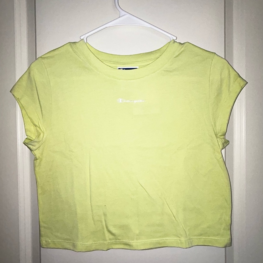 Champion Women's Cropped Crop Top Athletic Tee Bright Green Size S